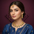 Blue & Gold Floral Necklace Set