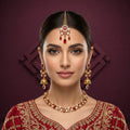 Ruby Red & Gold Necklace Set