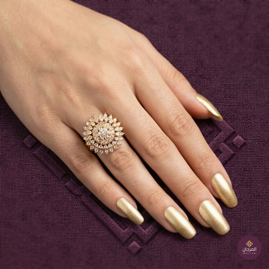 Crystal Sunburst Statement Ring