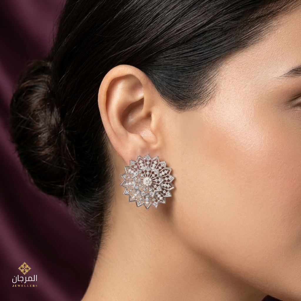 Heritage Pearl Cluster & Onyx Statement Stud Earrings