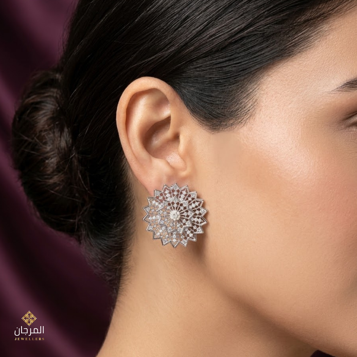 Heritage Pearl Cluster & Onyx Statement Stud Earrings