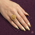 Golden Filigree Floral Ring