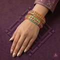 Colorful Floral Kundan Bangle Set