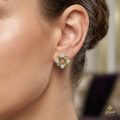 Peridot Wreath Zirconia Stud Earrings