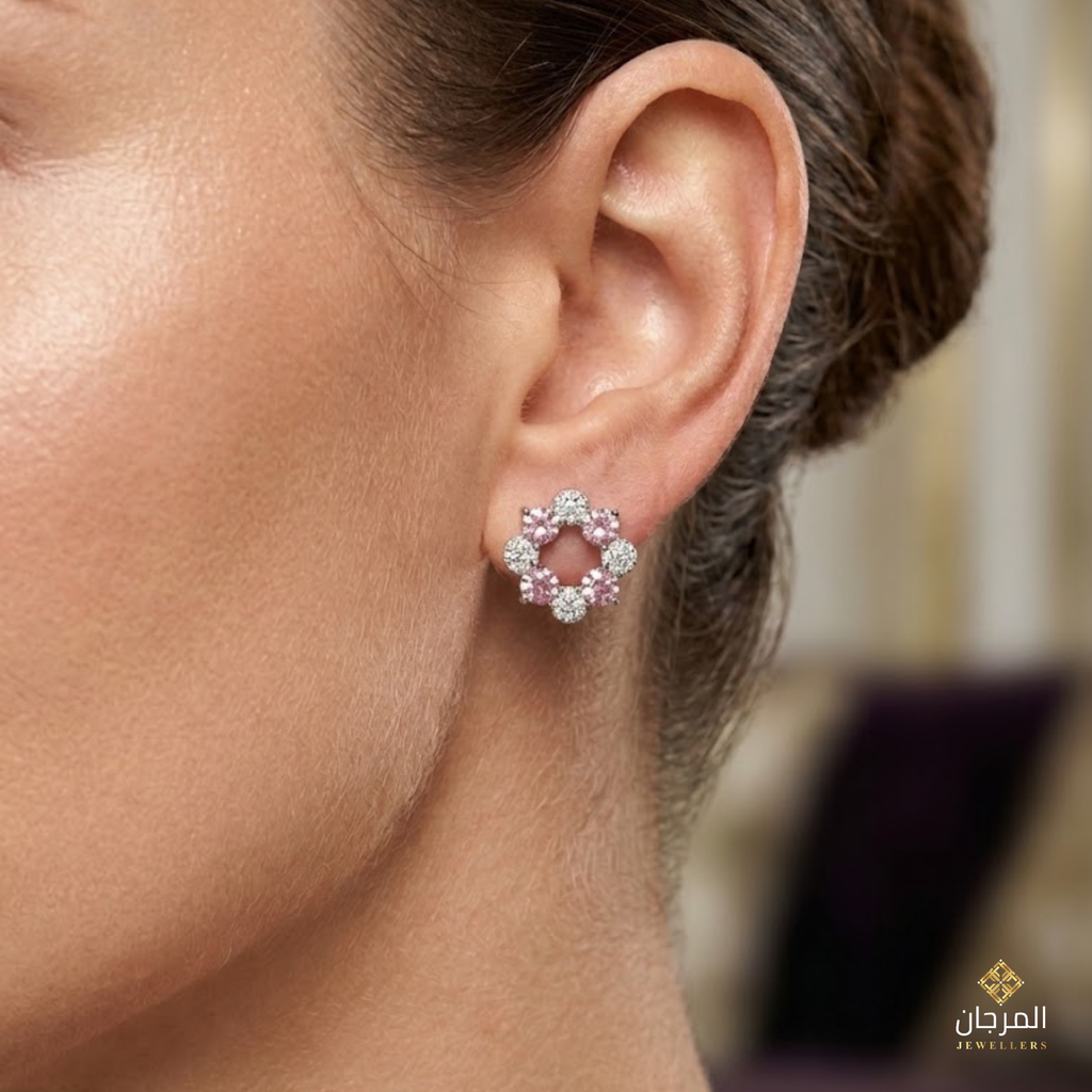 Peridot Wreath Zirconia Stud Earrings