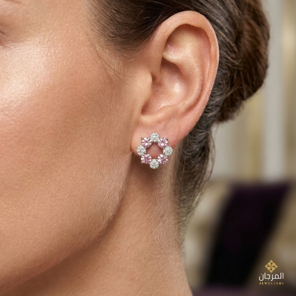 Peridot Wreath Zirconia Stud Earrings