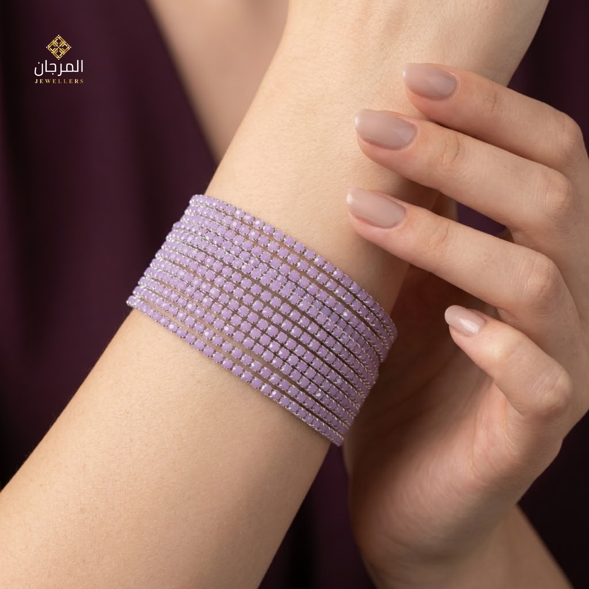 Trendy 12-Strand Crystal Elastic Cuff Bracelet