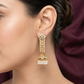 Graceful Floral Linear Kundan Jhumka Earrings