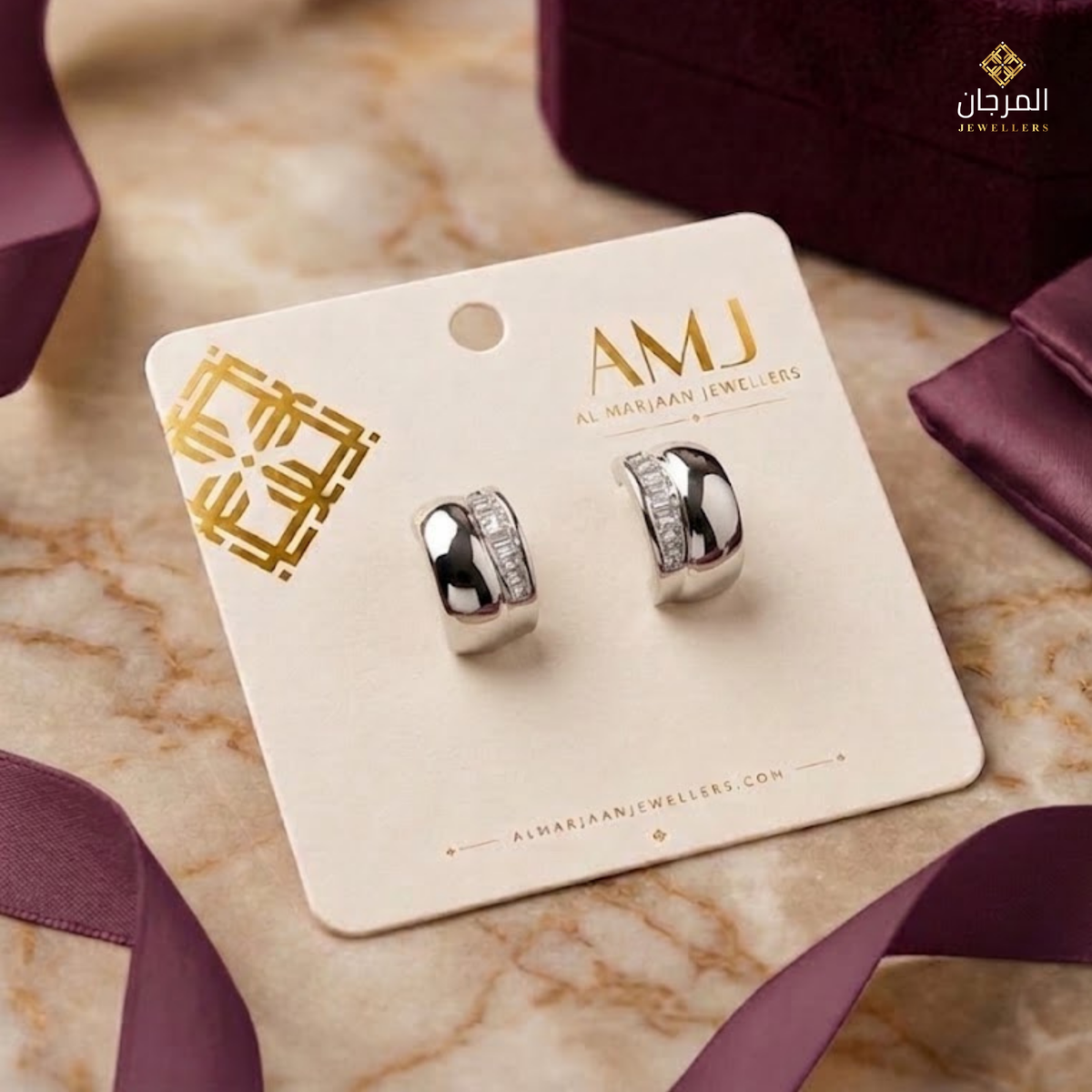 Contemporary Dual-Ribbon Zircon Earrings