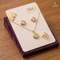 Clover Bloom Zirconia Jewellery Set – 3 Piece