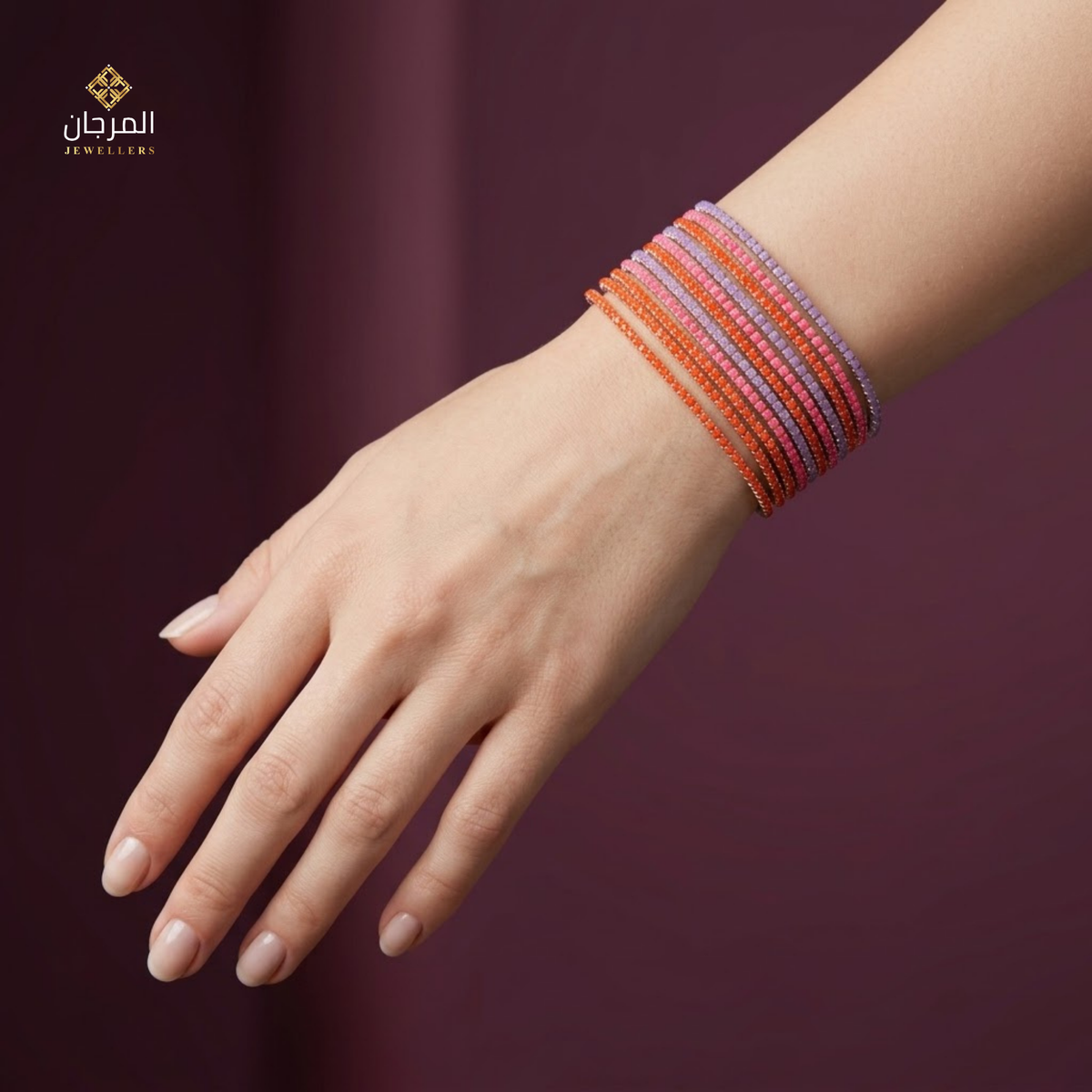 Trendy 12-Strand Crystal Elastic Cuff Bracelet