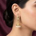 Imperial Rectangular Pillar Kundan Jhumka Earrings