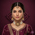 Floral Kundan Pearl Necklace Set