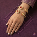 Pearl & Red Floral Bracelet