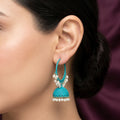 Matte Pearl Cluster Jhumka Hoop Earrings