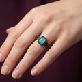 Midnight Eclipse Princess Cut Zirconia Adjustable Ring