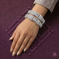 Silver-Tone Crystal Link Bracelet Set