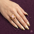 Pink Quartz Statement Ring