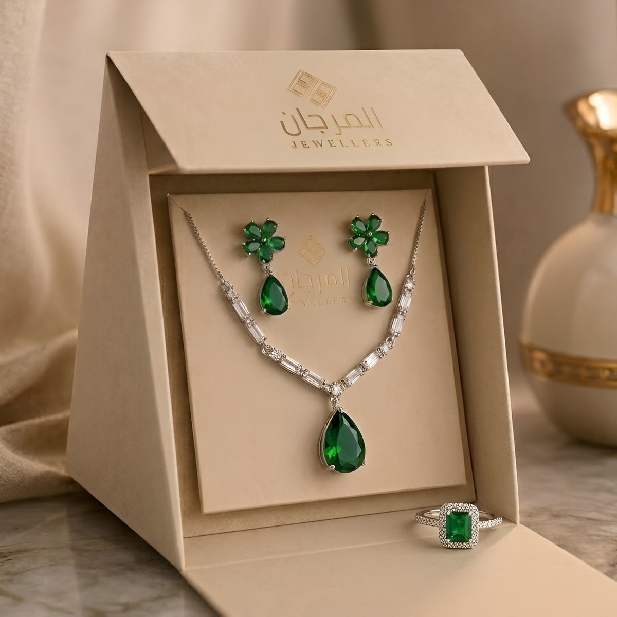 Emerald Grace Zirconia Jewellery Set – 3 Piece