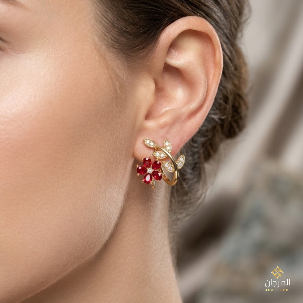 Blossom & Vine Rose Quartz Stud Earrings