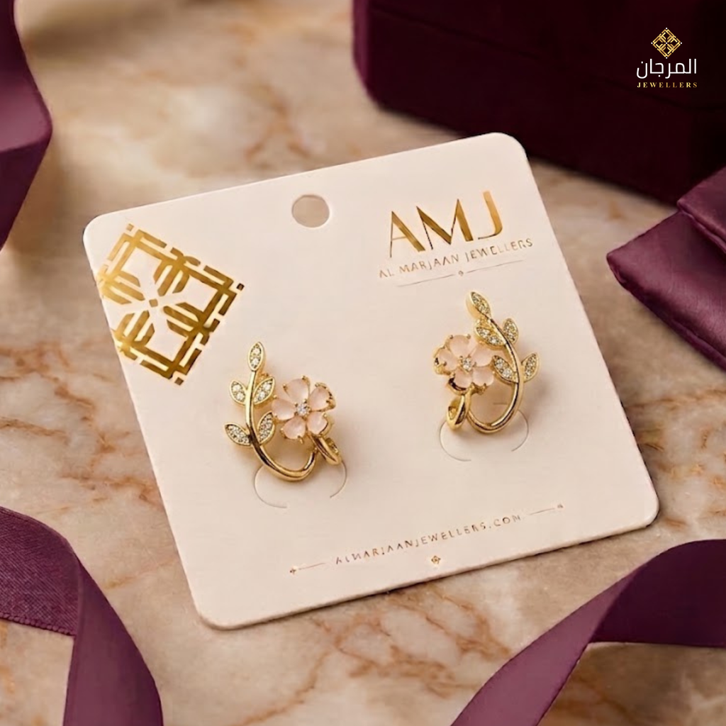 Blossom & Vine Rose Quartz Stud Earrings
