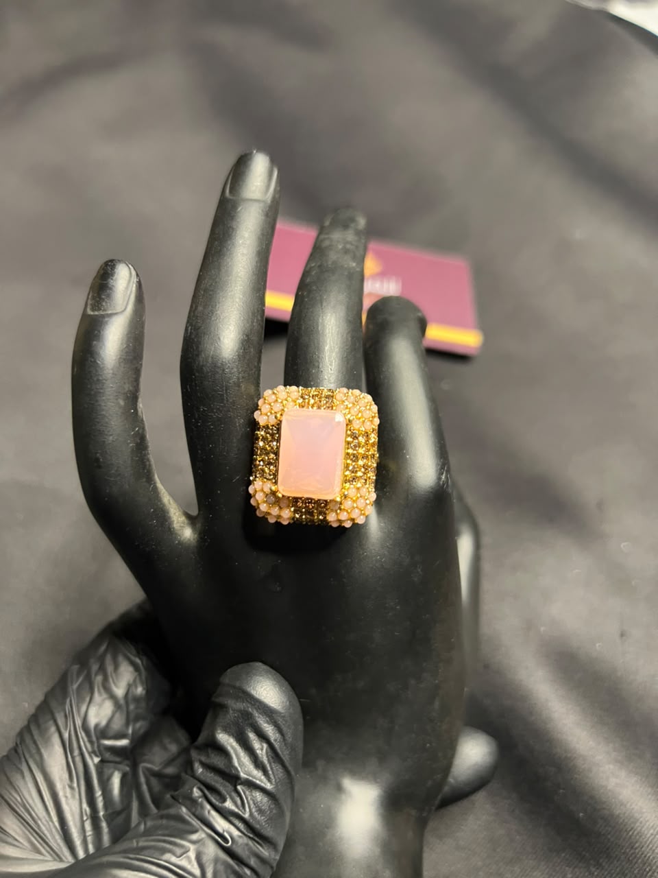 Pink Quartz Statement Ring
