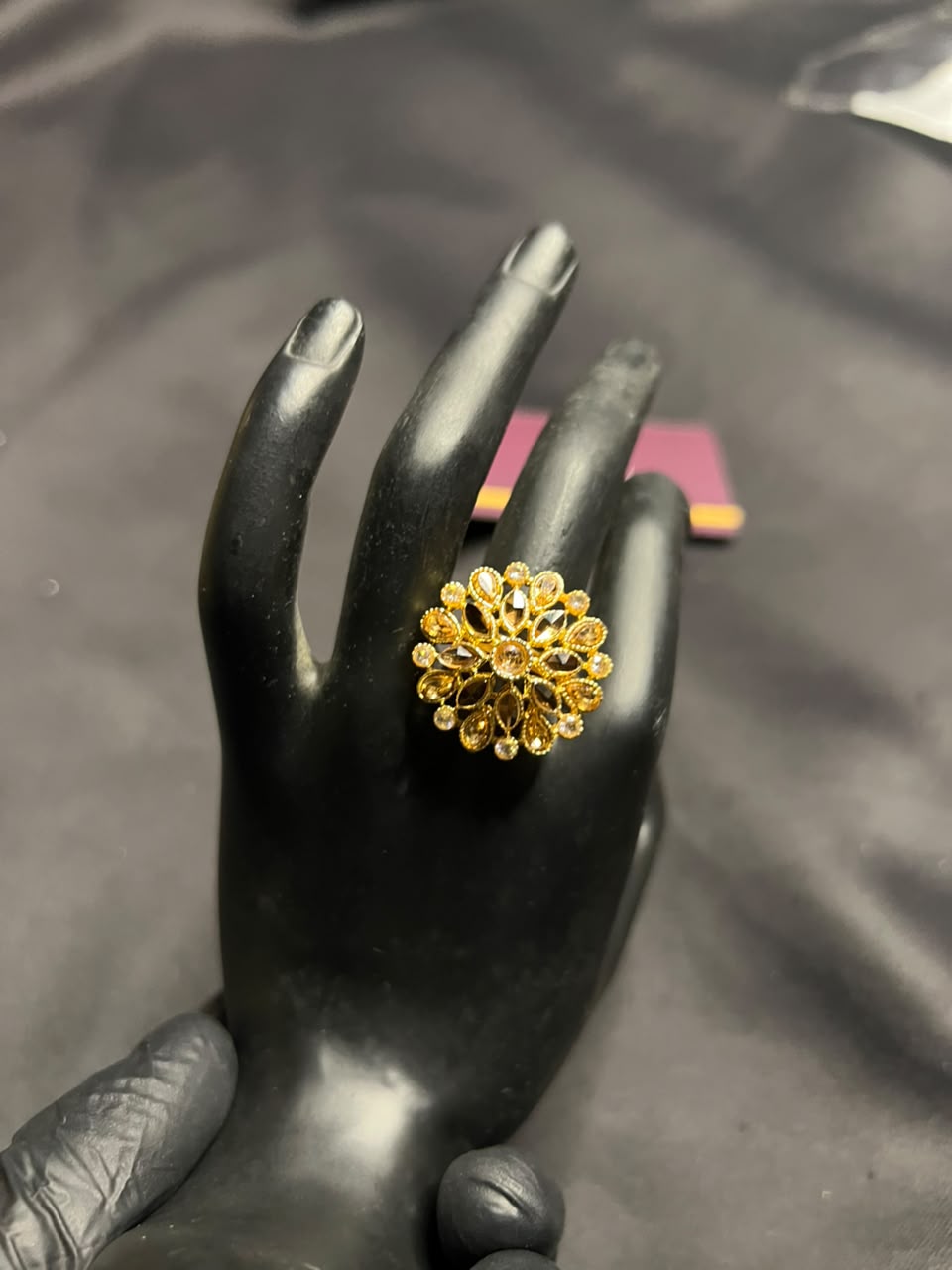 Golden Filigree Floral Ring