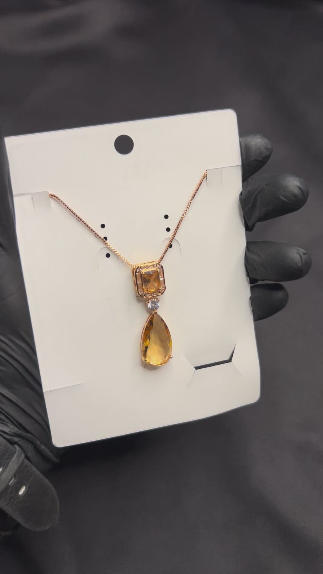 Imperial Amber Topaz Dual-Drop Pendant