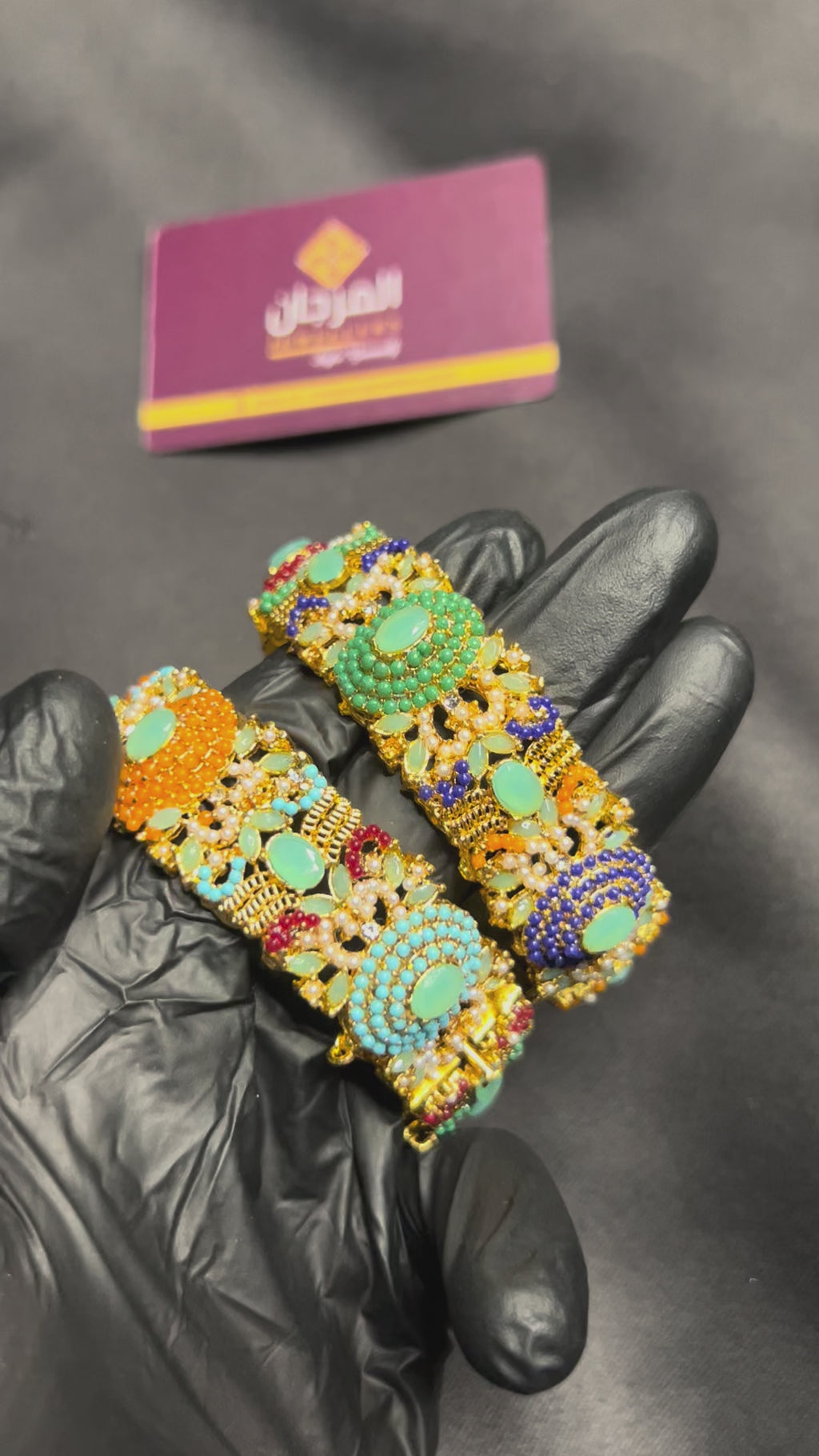 Multicolor Naurattan Kundan Statement Bangles