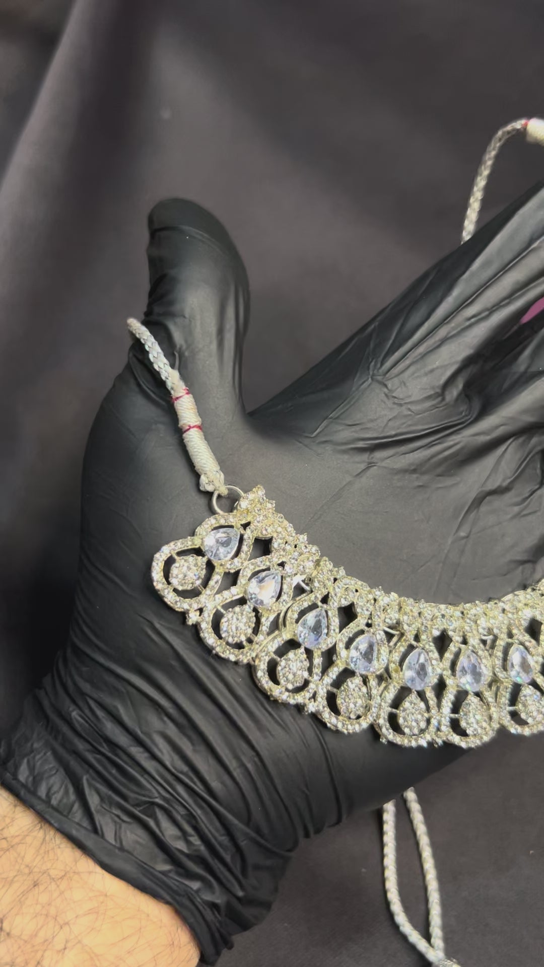 Elegant Silver Partywear Necklace Set