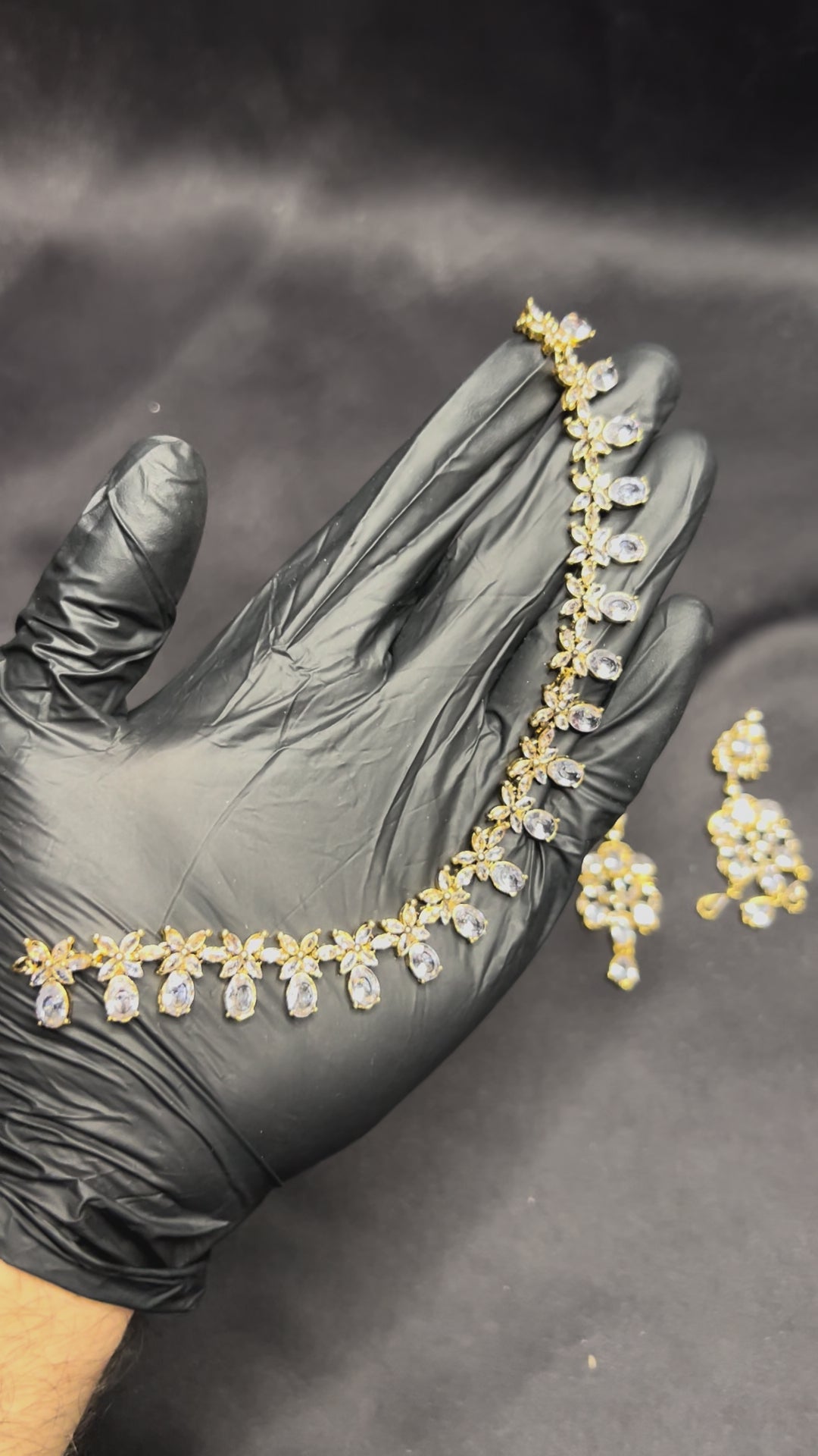 Crystal Drop Necklace Set