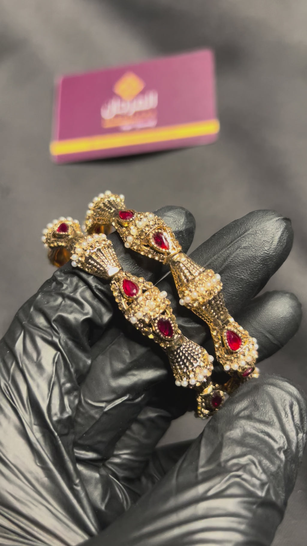 Ruby Red Pearl Bangles