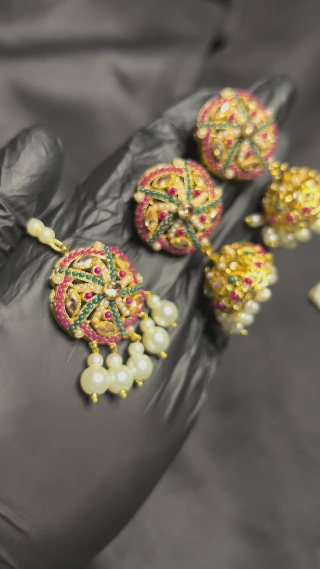 Floral Kundan Pearl Necklace Set
