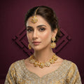 Golden Floral Crystal Necklace Set